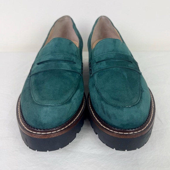 J.Jill Stephanie 2 Lug-sole Suede Loafers In Escarole - Picture 2 of 10
